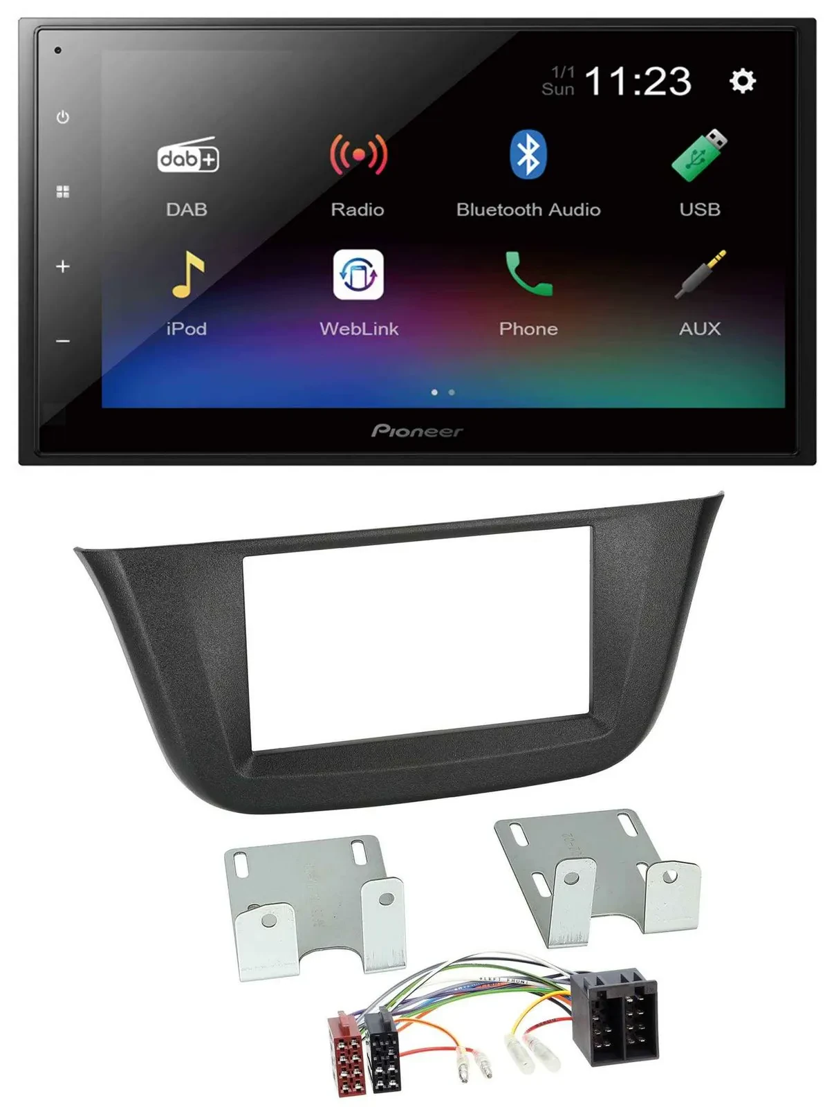 Автомагнитола для Iveco Daily (с 2014) Pioneer 2 DIN, DAB, Bluetooth, USB, MP3