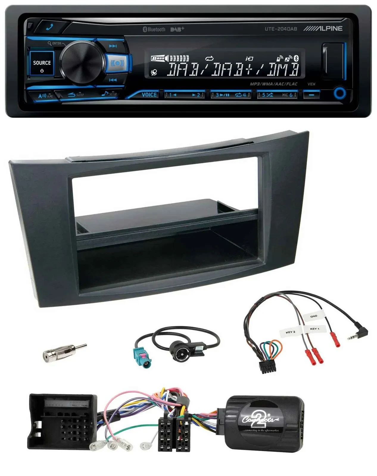 Alpine USB Bluetooth DAB Lenkrad Autoradio für Mercedes E-Klasse 2002-2008 W211