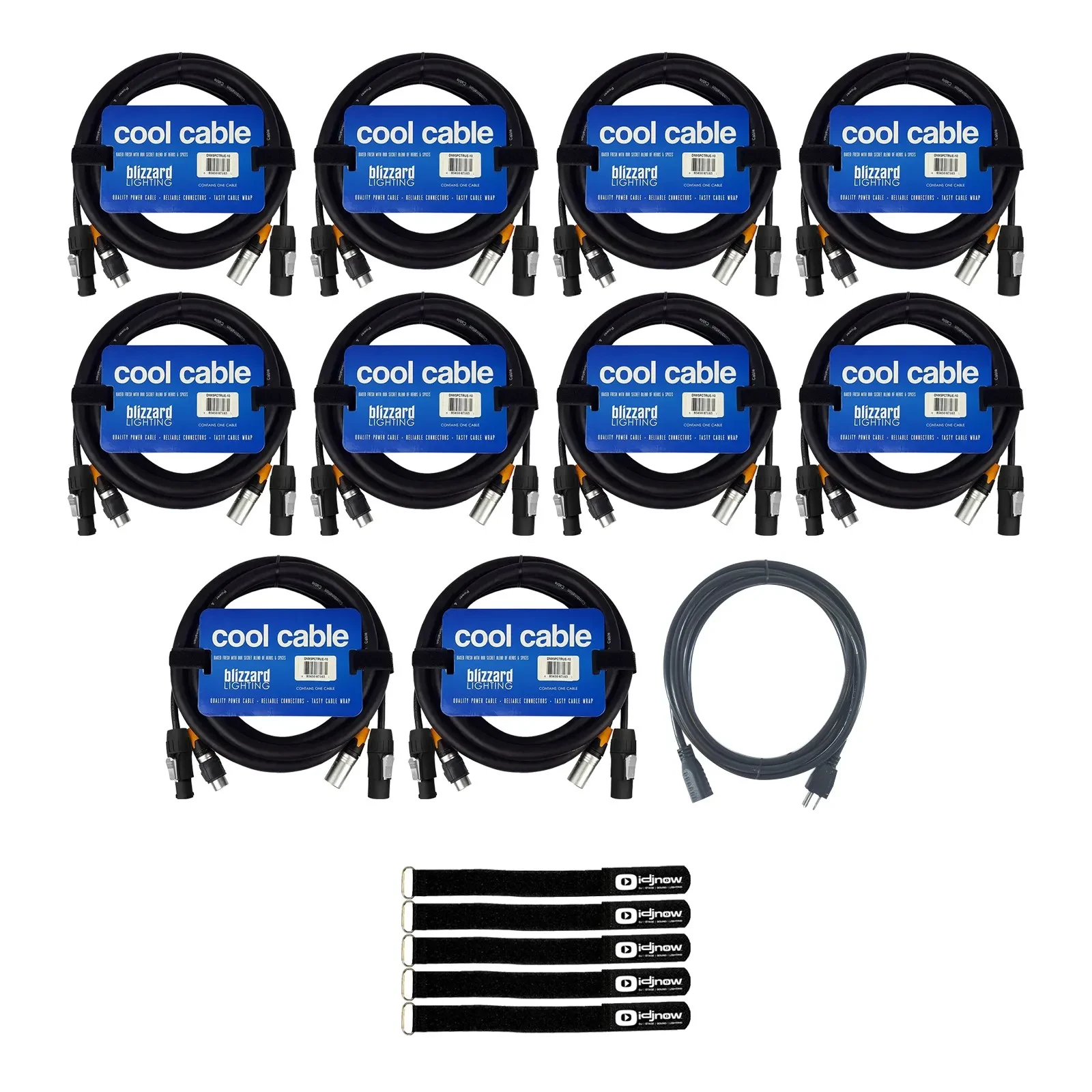 DMX-кабель Blizzard DMX5PCT-10 Black 3 м с аксессуарами (10 штук)