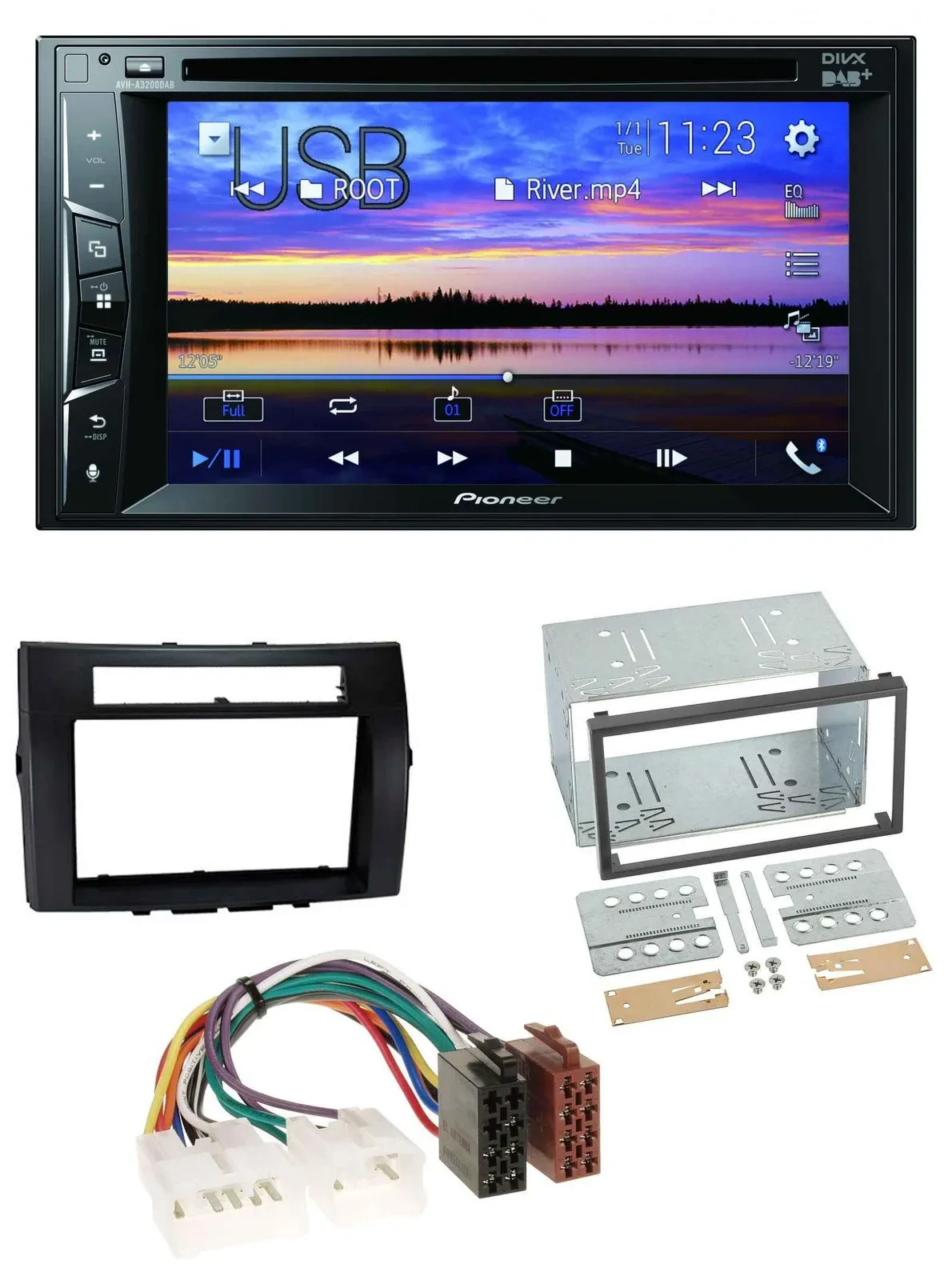 Автомагнитола для Toyota Corolla Verso (2004–2009) Pioneer 2DIN, Bluetooth, USB, DVD, DAB, MP3