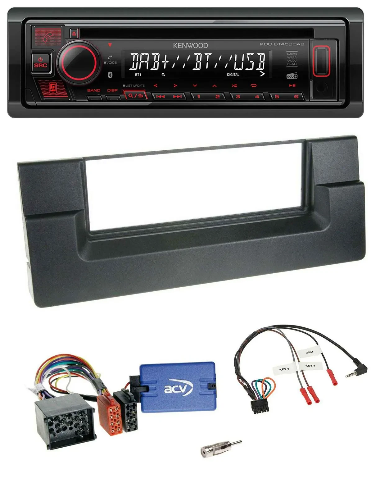 Kenwood Lenkrad CD USB Bluetooth DAB Autoradio für BMW 5er E39 1996-2001