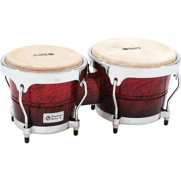 Бонго LP Performer Series Bongos With Chrome Hardware Red Fade