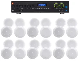 JBL VMA260 60w 8-Input Amplifier+(24) 8" JBL Speakers For Restaurant/Bar/Cafe