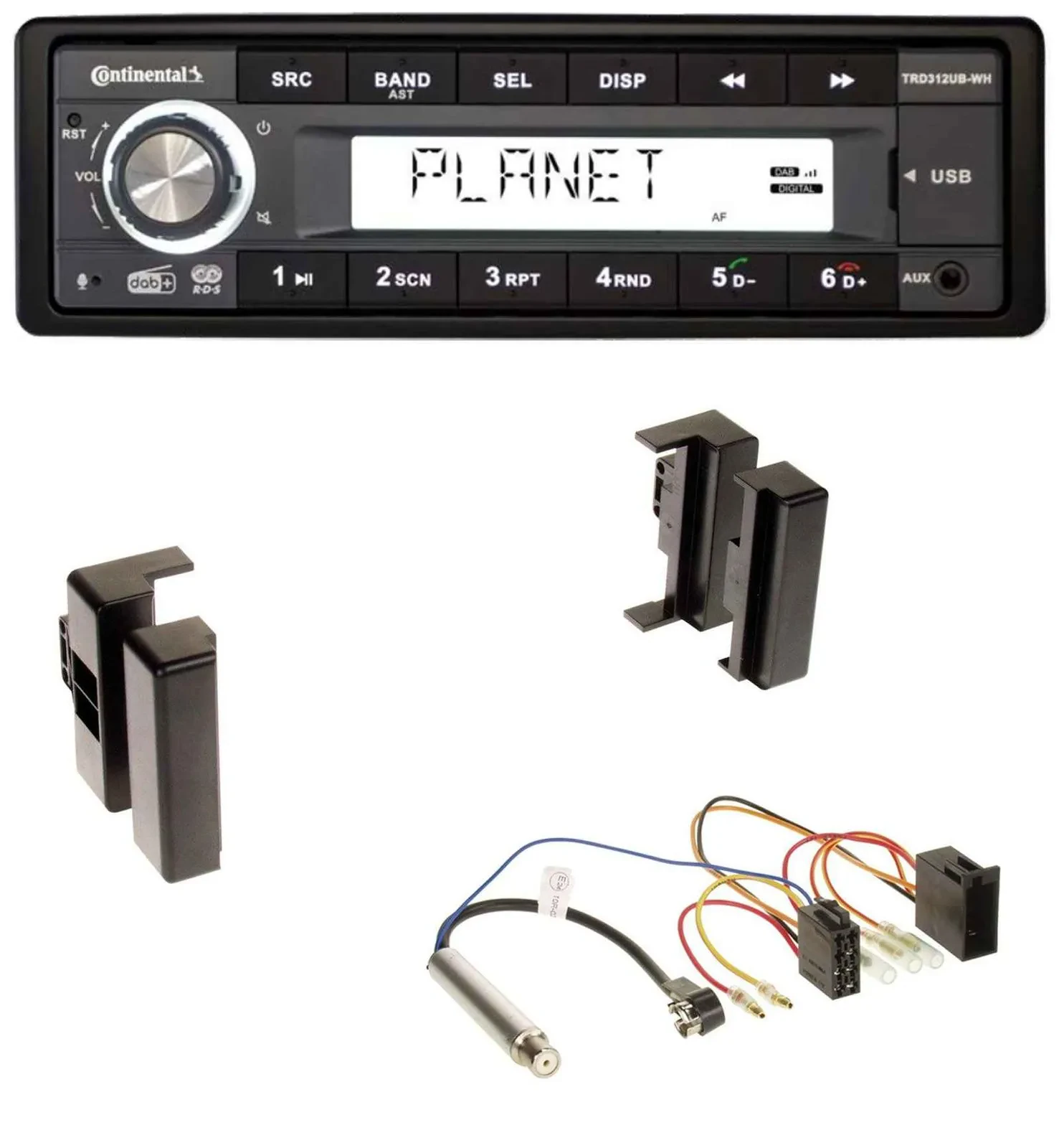 Continental USB 1DIN AUX DAB MP3 Autoradio für Audi A4 B5 bis 99 A6 C4 bis 97 A8