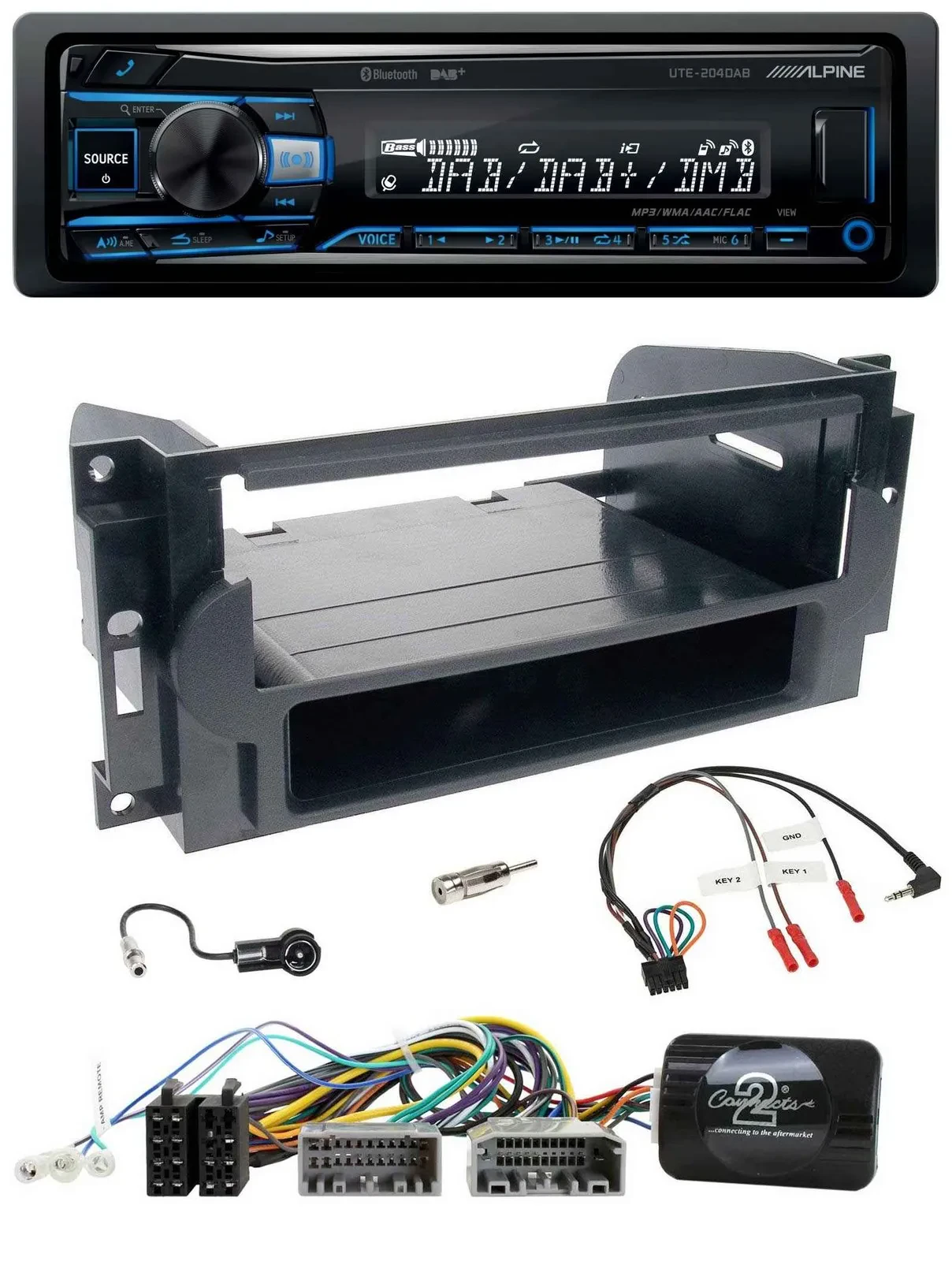 Alpine USB Bluetooth DAB Lenkrad Autoradio für Dodge / Jeep