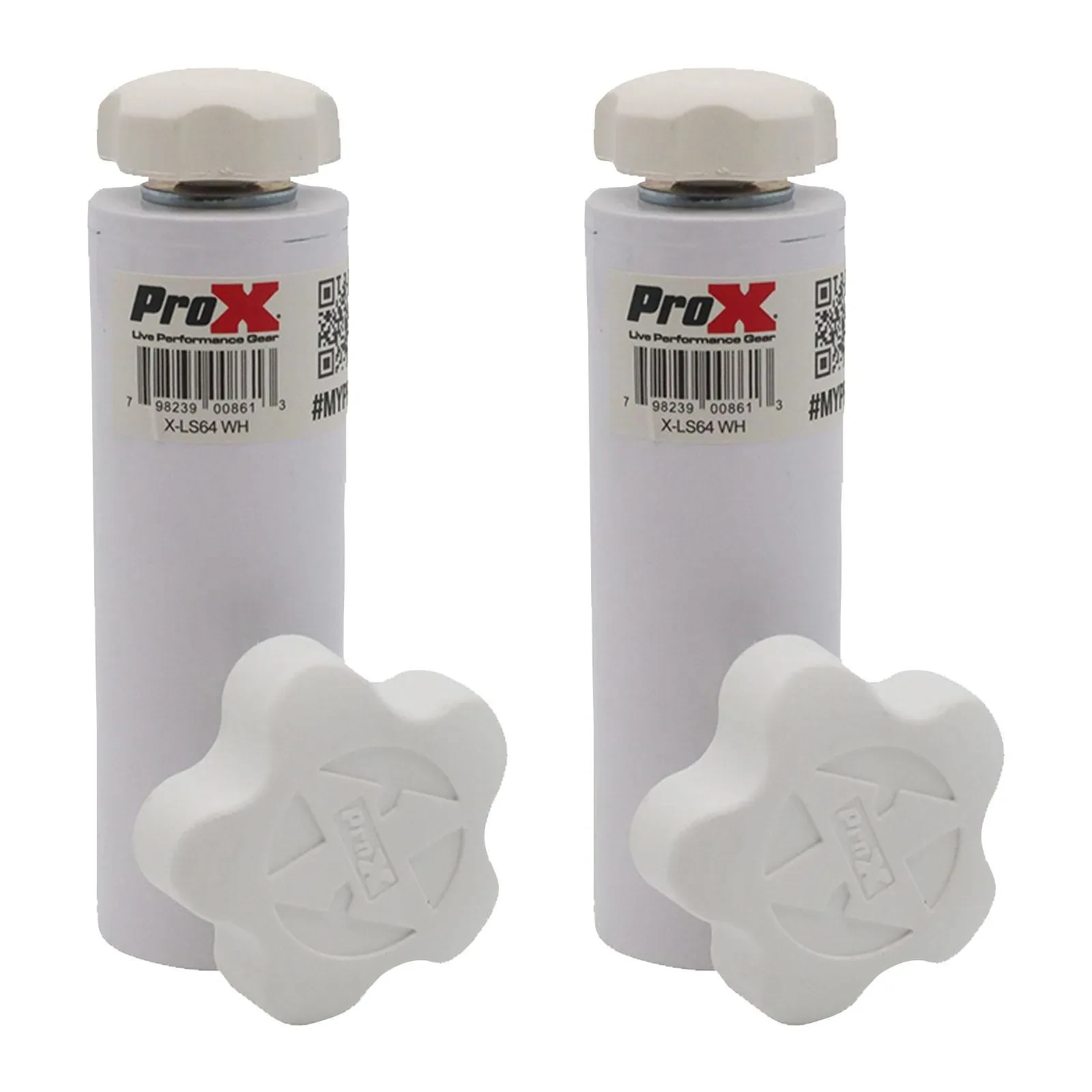 Кронштейн для светового оборудования ProX X-LS64WH 1 3/8" Single Stud, M8, белый (набор, 2 шт)