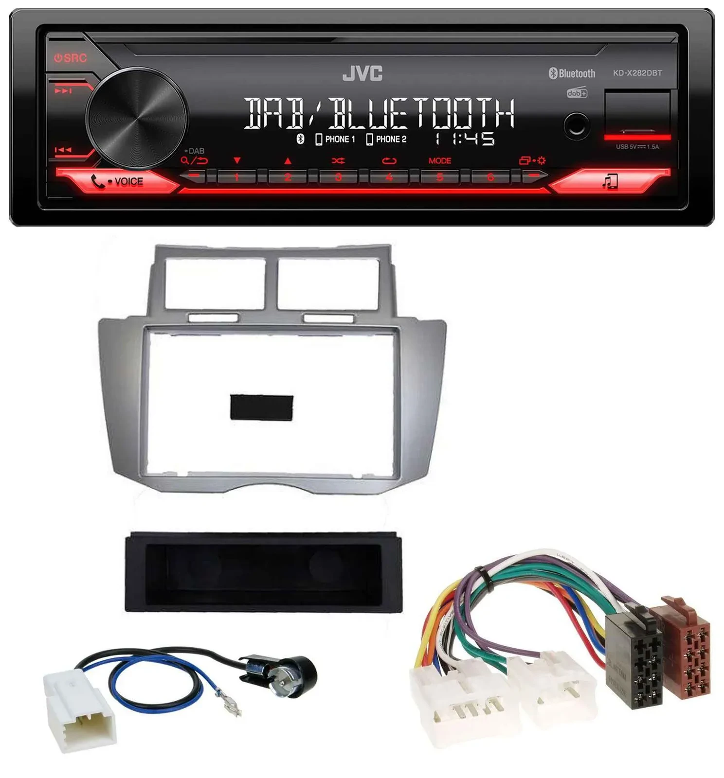JVC Bluetooth USB DAB MP3 Autoradio für Toyota Yaris (2007-2011)