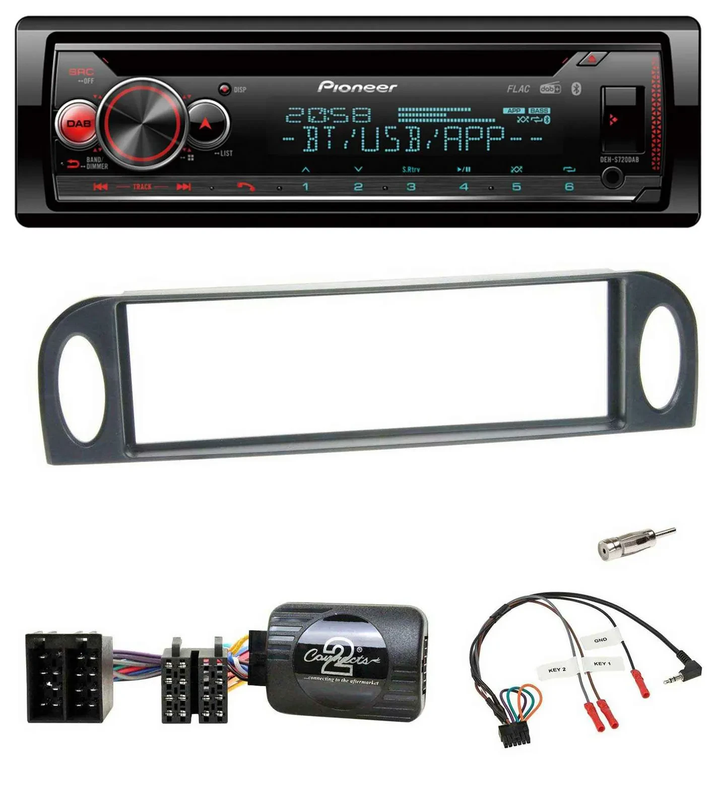 Pioneer Lenkrad DAB CD Bluetooth USB Autoradio für Citroen C5 2001-2005