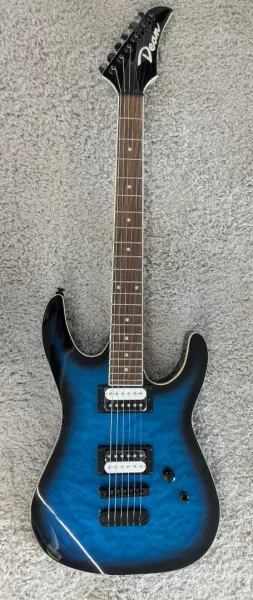 Dean MDX Electric Guitar, Quilt Maple, Trans Blue Burst Finish, Model MDX QM TBB