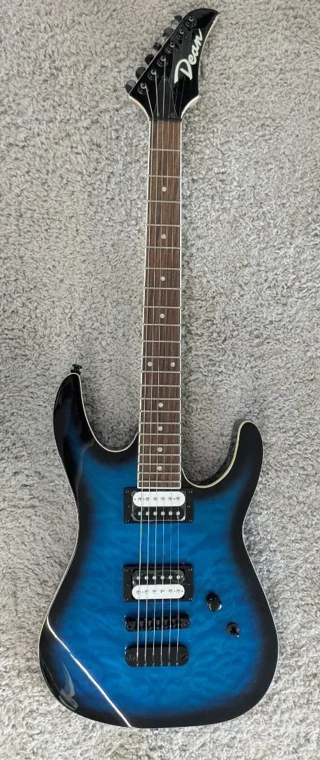 Б/У Электрогитара Dean Guitars MDX QM TBB топ из фигурного клёна, цвет Trans Blue Burst