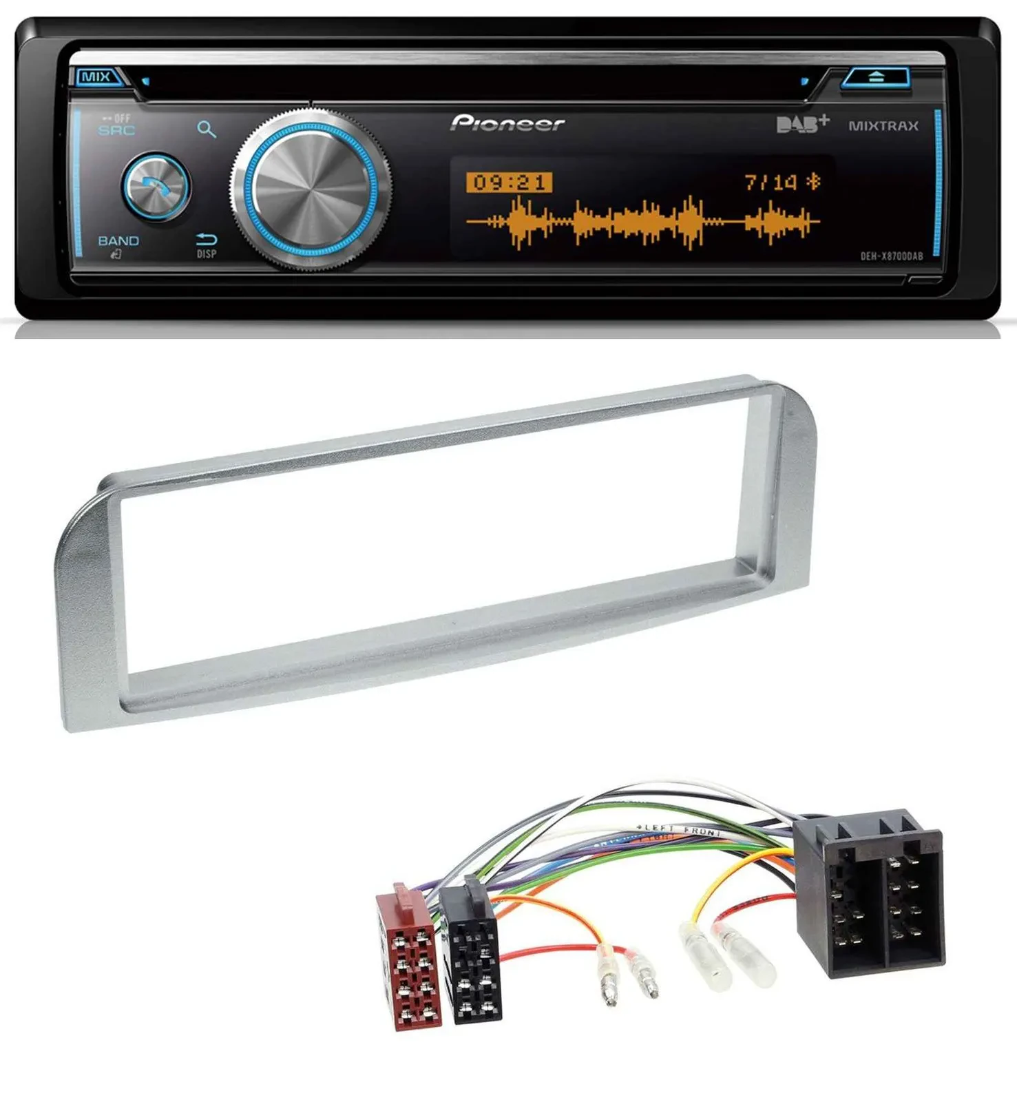 Pioneer MP3 DAB USB CD Bluetooth Autoradio für Alfa Romeo 147, GT - silbergrau