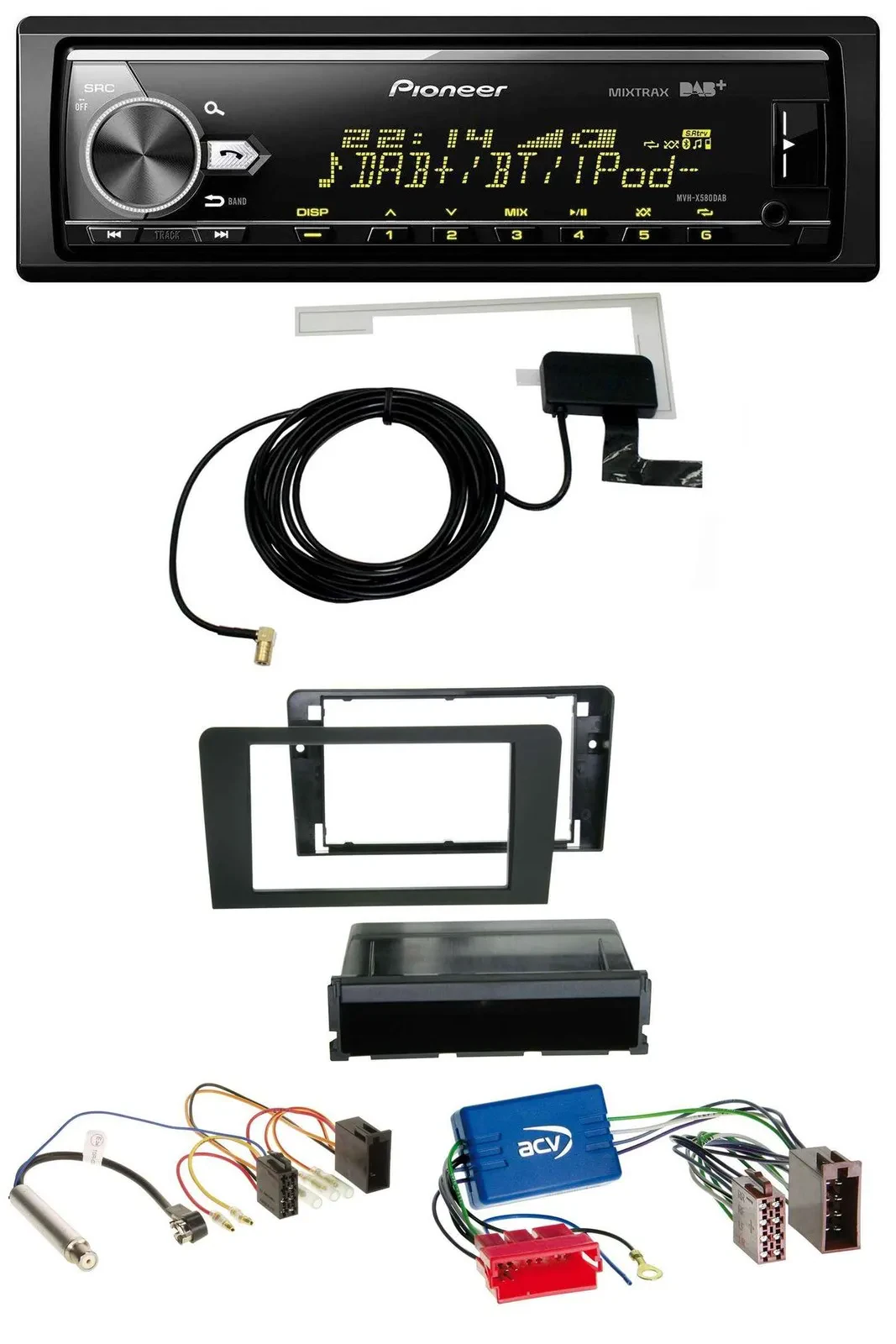 Автомагнитола Pioneer Bluetooth DAB USB MP3 для Audi A3 8P (2003–2006)