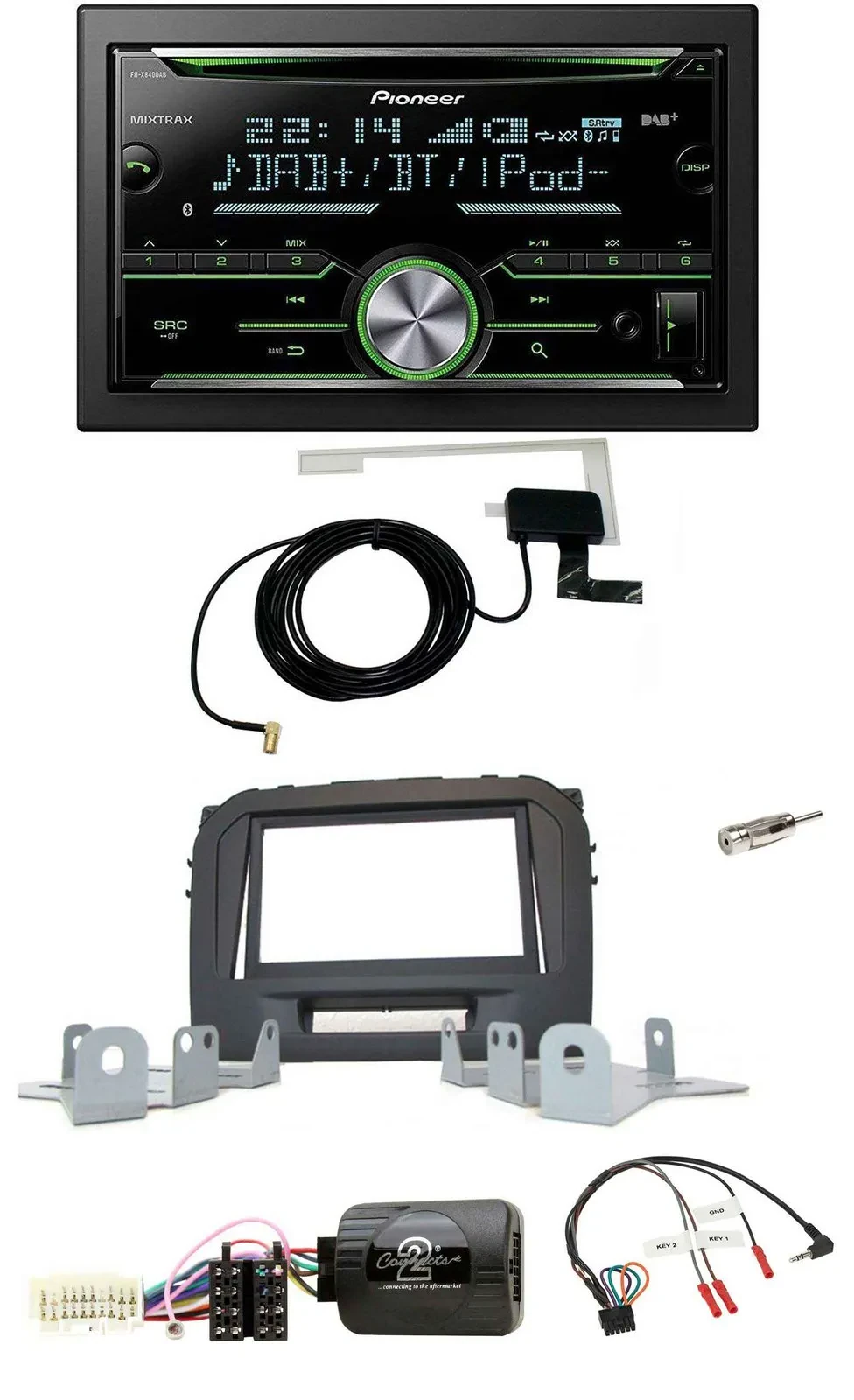 Pioneer CD USB Lenkrad Bluetooth 2DIN DAB Autoradio für Suzuki Vitara LY ab 04/2