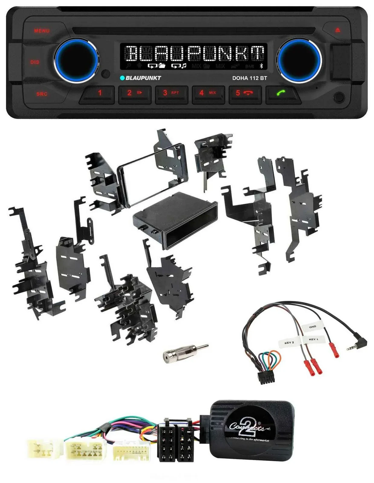 Blaupunkt Lenkrad MP3 CD Bluetooth USB Autoradio für Toyota FJ (ab 2007)