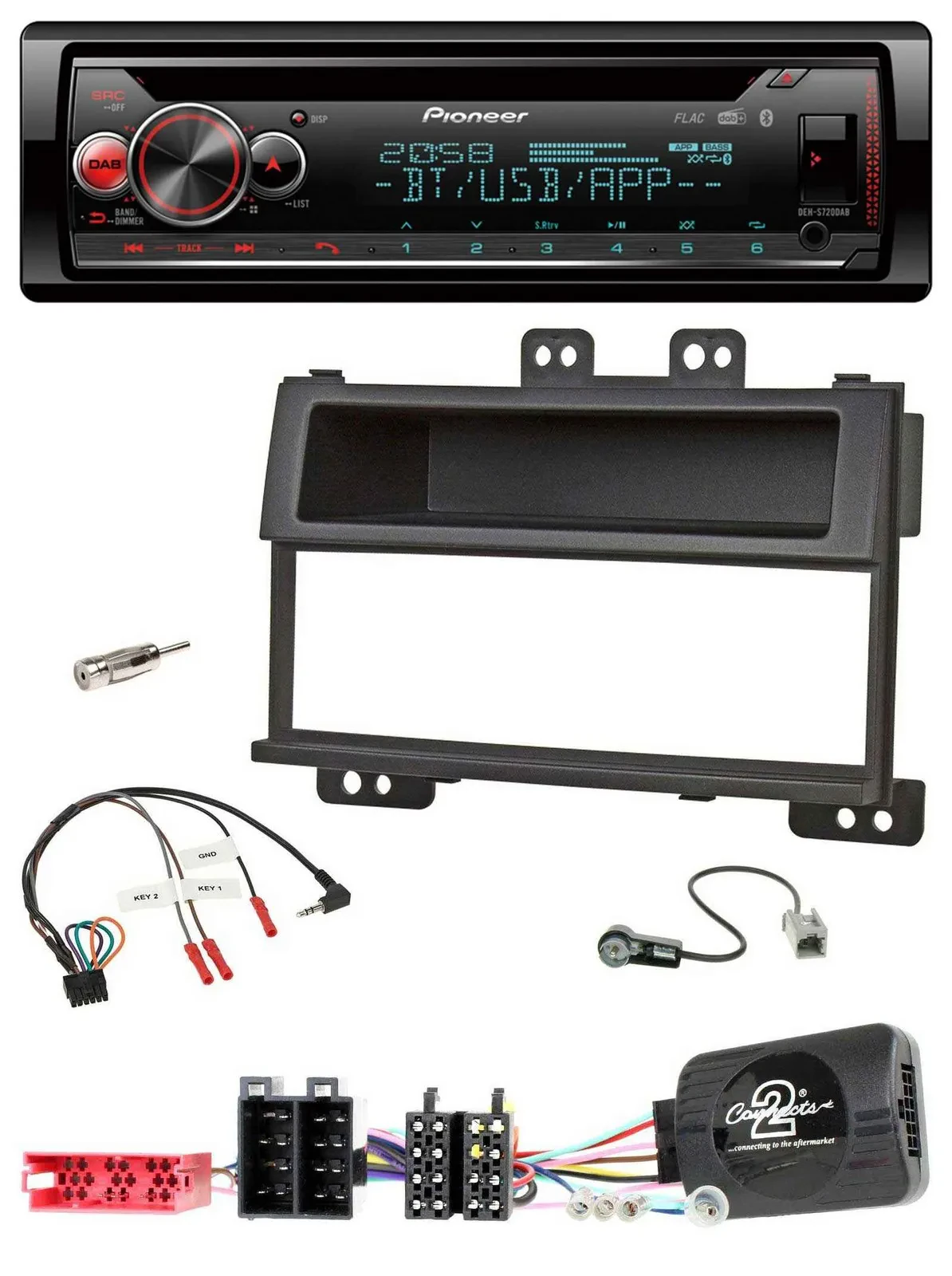 Автомагнитола для Hyundai i20 (2009–2011) Pioneer DAB, CD, Bluetooth, USB, ISO, чёрный