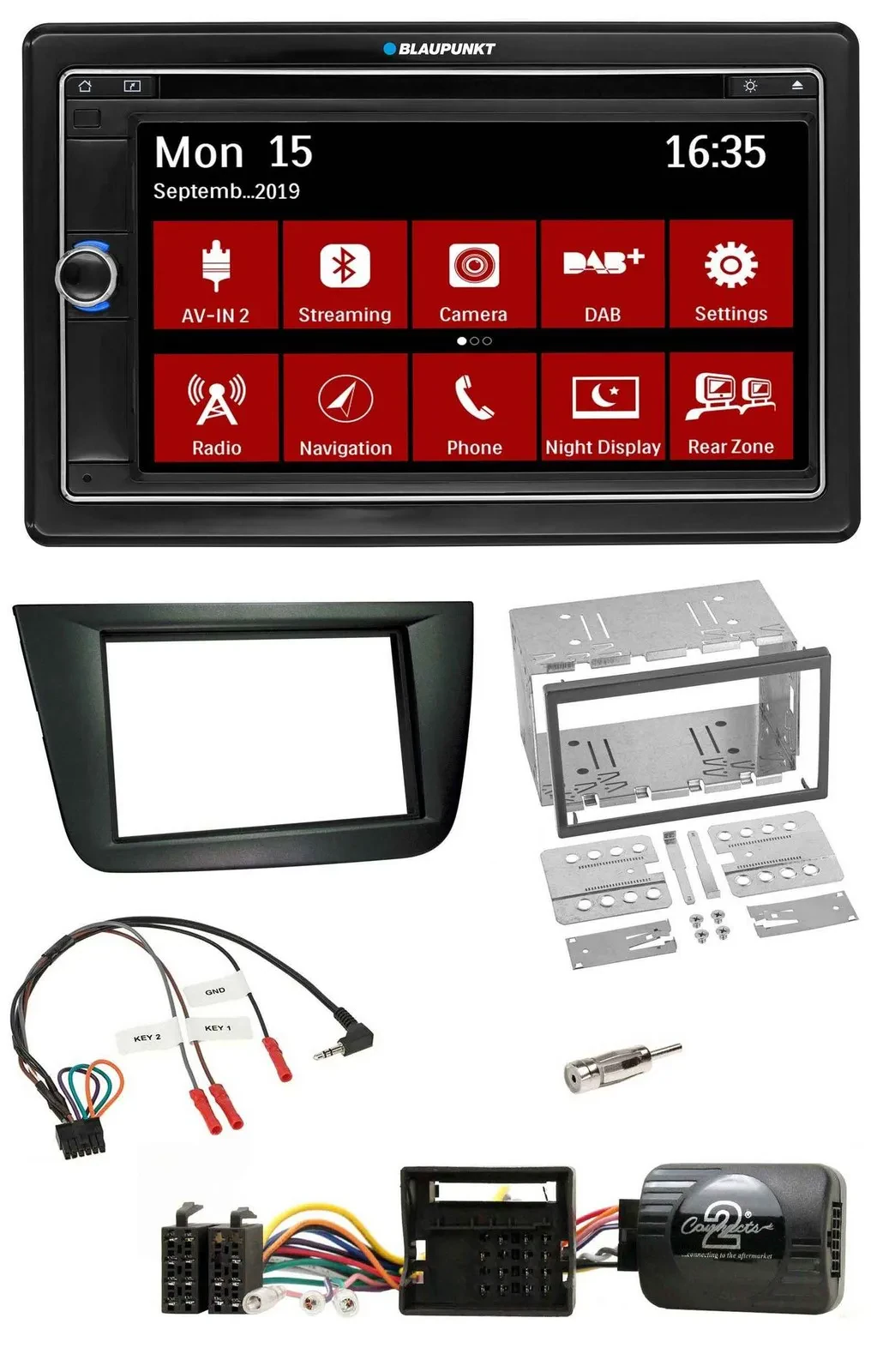 Автомагнитола Blaupunkt 2DIN, DAB, TMC, USB, Bluetooth, навигация для Seat Altea/Toledo