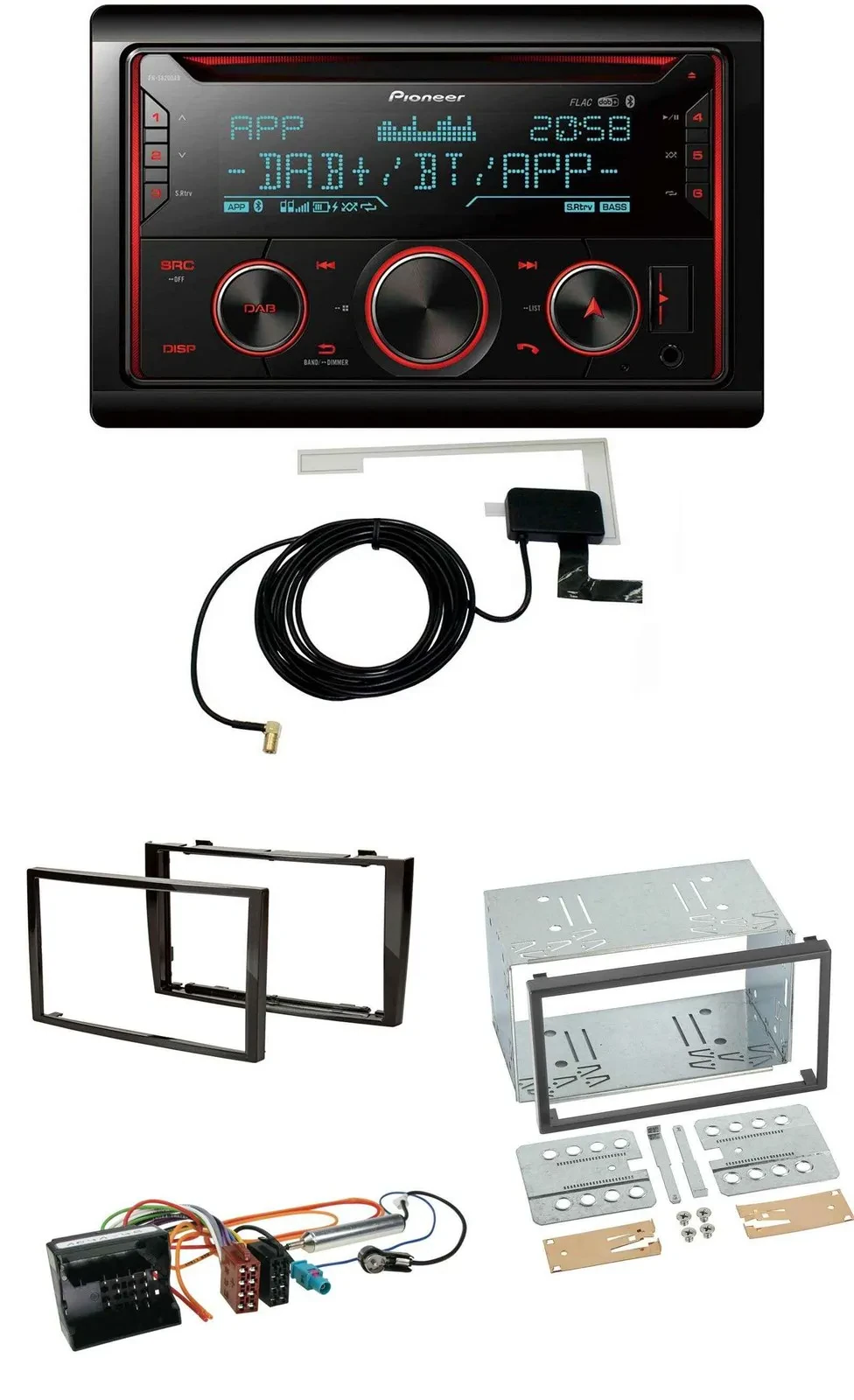 Pioneer 2DIN MP3 DAB USB CD Bluetooth Autoradio für Peugeot 308 2007-09 schwarz