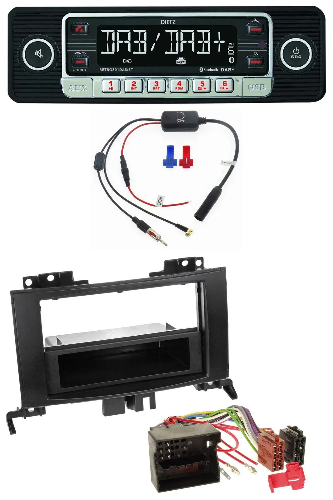 Dietz MP3 DAB Bluetooth USB Autoradio für Mercedes Sprinter ab 06 Rubbertouch