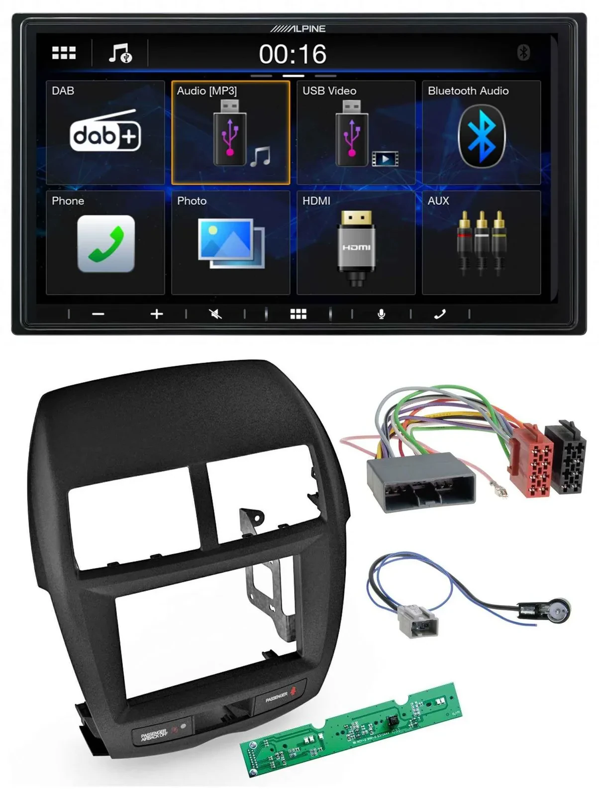 Автомагнитола для Mitsubishi ASX 2010–2014 Alpine 2-DIN, Bluetooth, MP3, DAB, USB