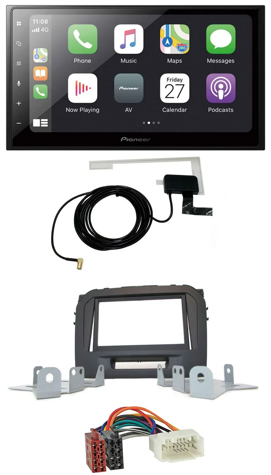Pioneer USB MP3 2DIN Bluetooth DAB Autoradio für Suzuki Vitara LY ab 04/2015