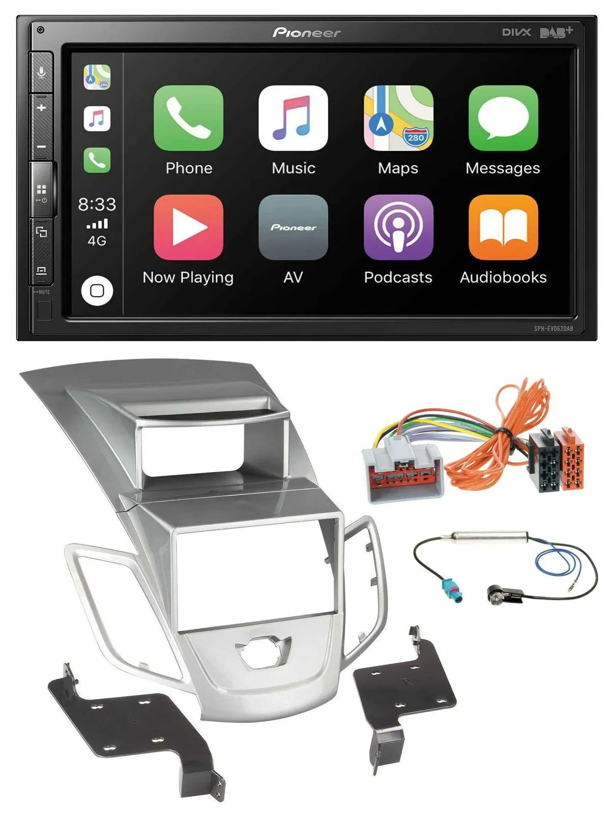 Pioneer USB MP3 DAB 2DIN Bluetooth Autoradio für Ford Fiesta 2008-2010 Display s