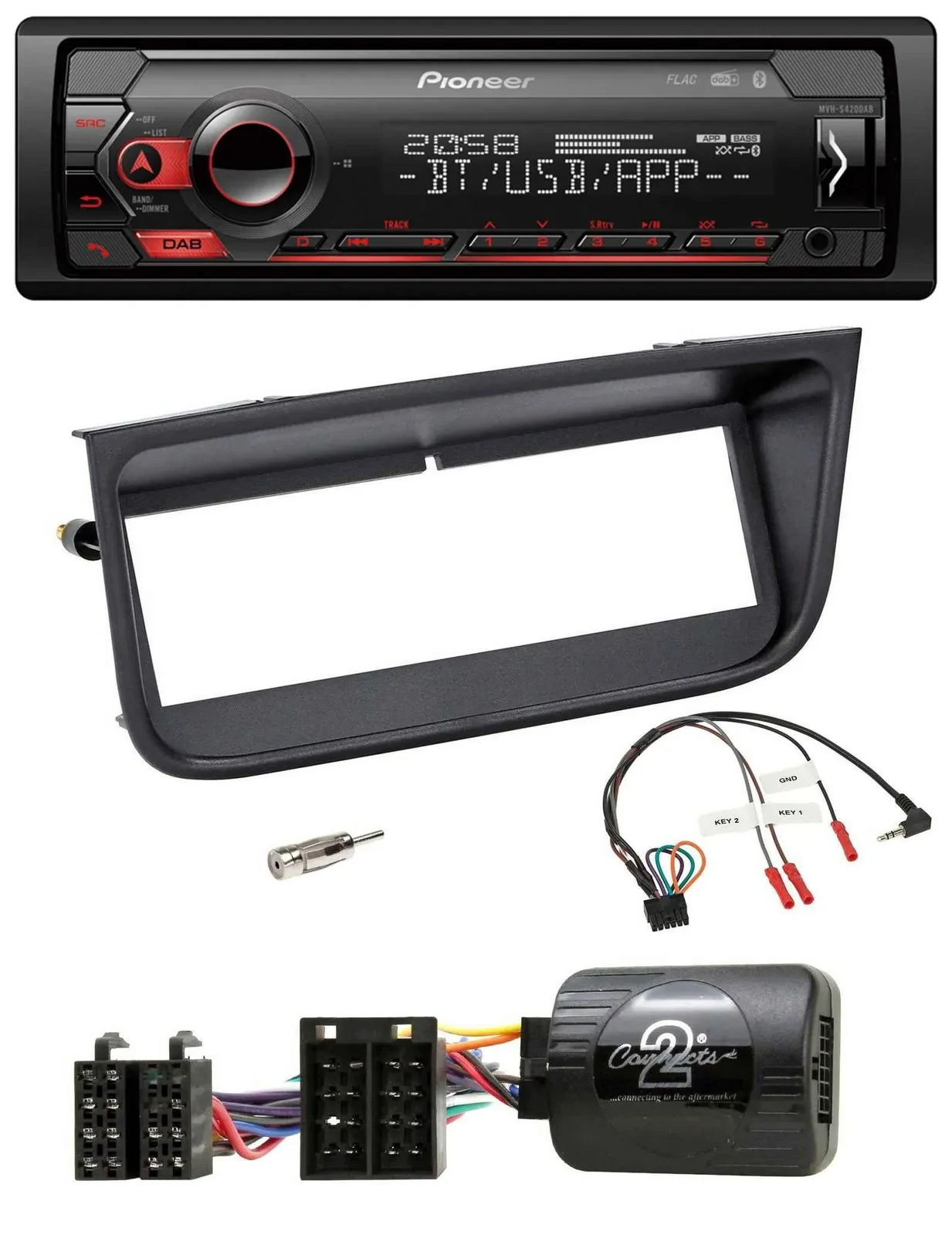 Pioneer Lenkrad USB DAB Bluetooth Autoradio für Peugeot 406 2002-2005