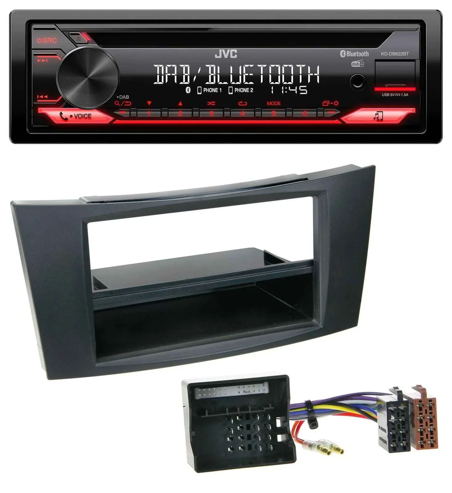 JVC CD DAB USB Bluetooth MP3 Autoradio für Mercedes E-Klasse W211