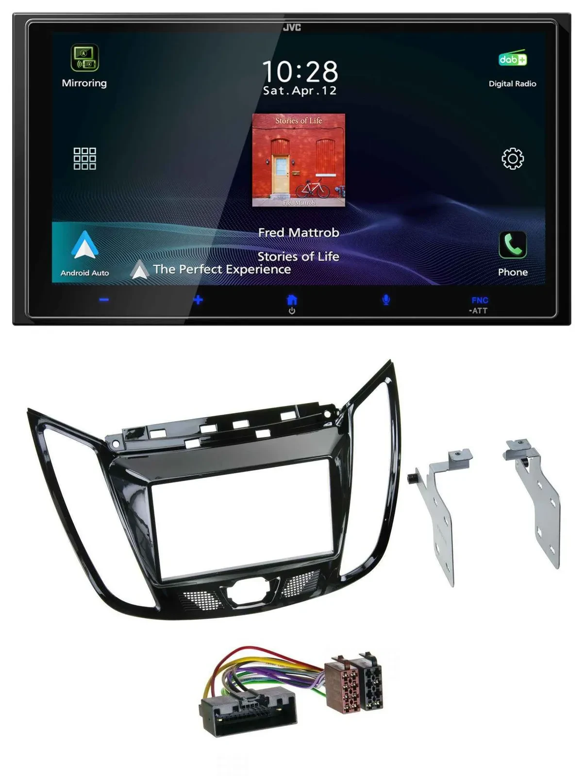 JVC USB Bluetooth 2DIN DAB MP3 Autoradio für Ford C-Max Kuga Klavierlack schwarz
