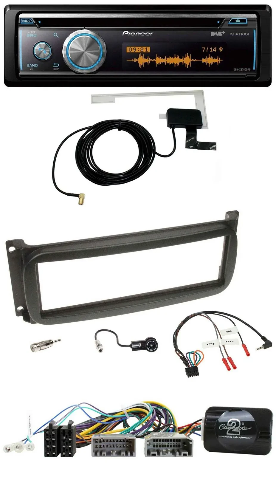 Автомагнитола для Chrysler Dodge RAM (с 2002) Pioneer Bluetooth, DAB, USB, CD, поддержка управления с руля