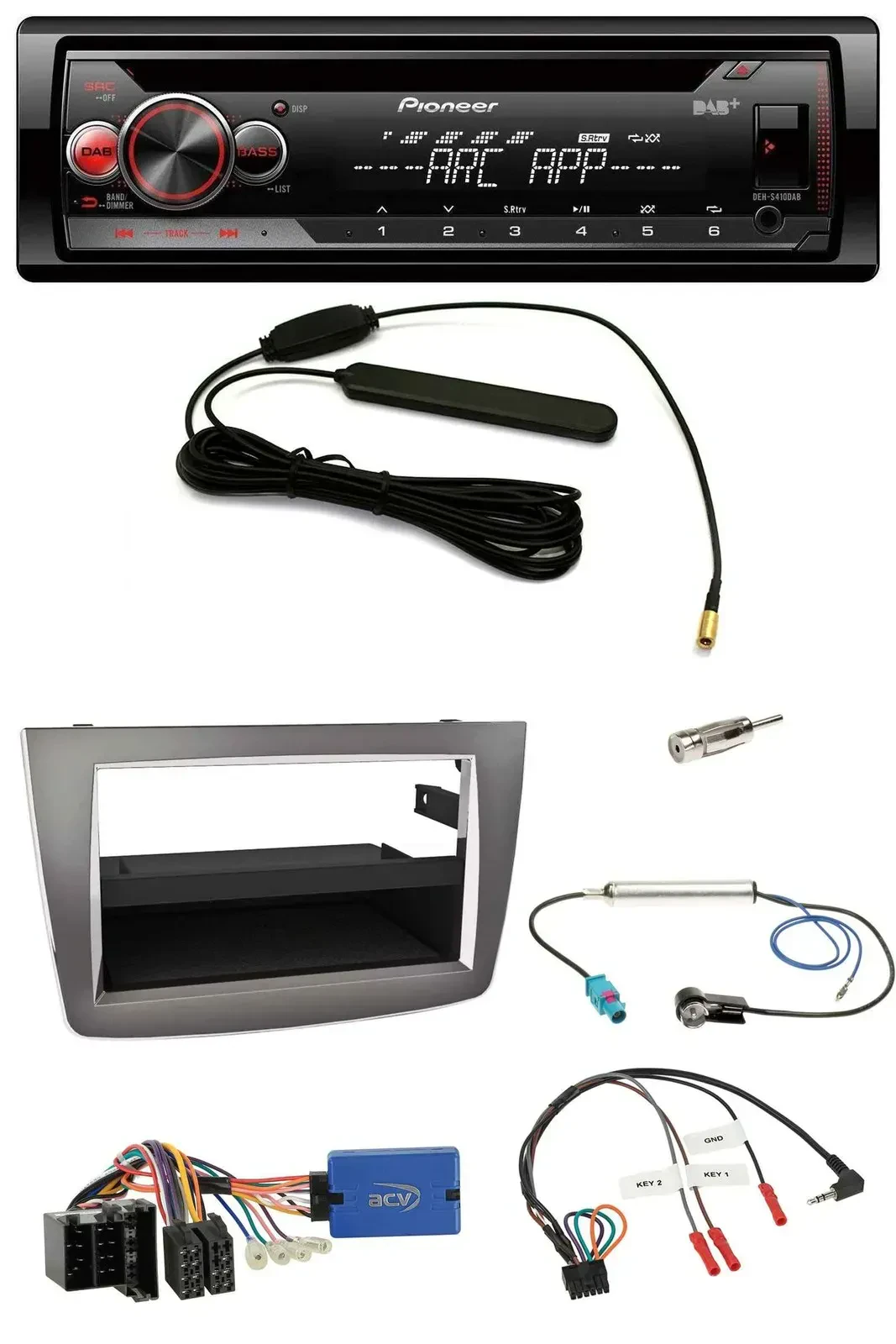 Автомагнитола Pioneer CD, USB, DAB, MP3 для Alfa Romeo MiTo 955 (2013–2018) ISO