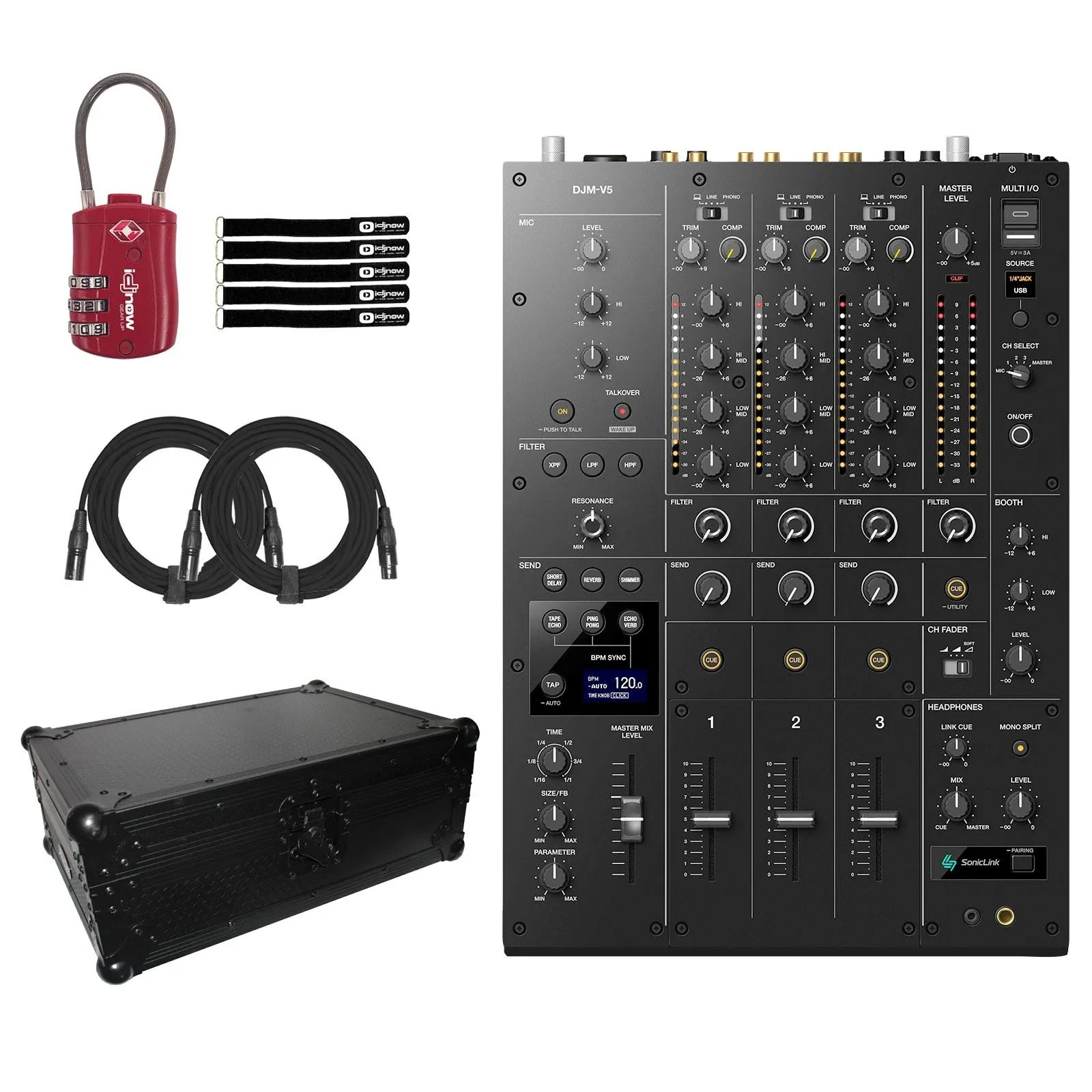 DJ-микшер AlphaTheta DJM-V5 3-канальный с кейсом (черный)