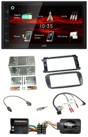 Автомагнитола JVC 2-DIN, DAB, Bluetooth, USB, для Ford S-Max/Mondeo (2007–2014), поддержка кнопок на руле