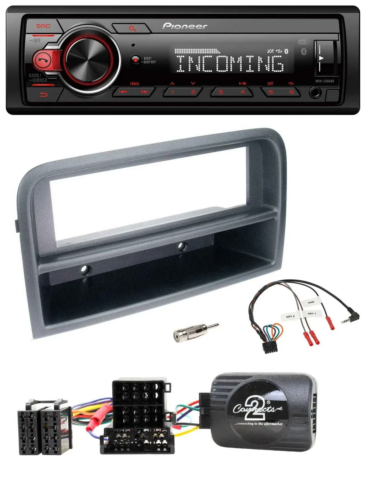Pioneer Bluetooth USB DAB Lenkrad Autoradio für Fiat Croma 2005-2010