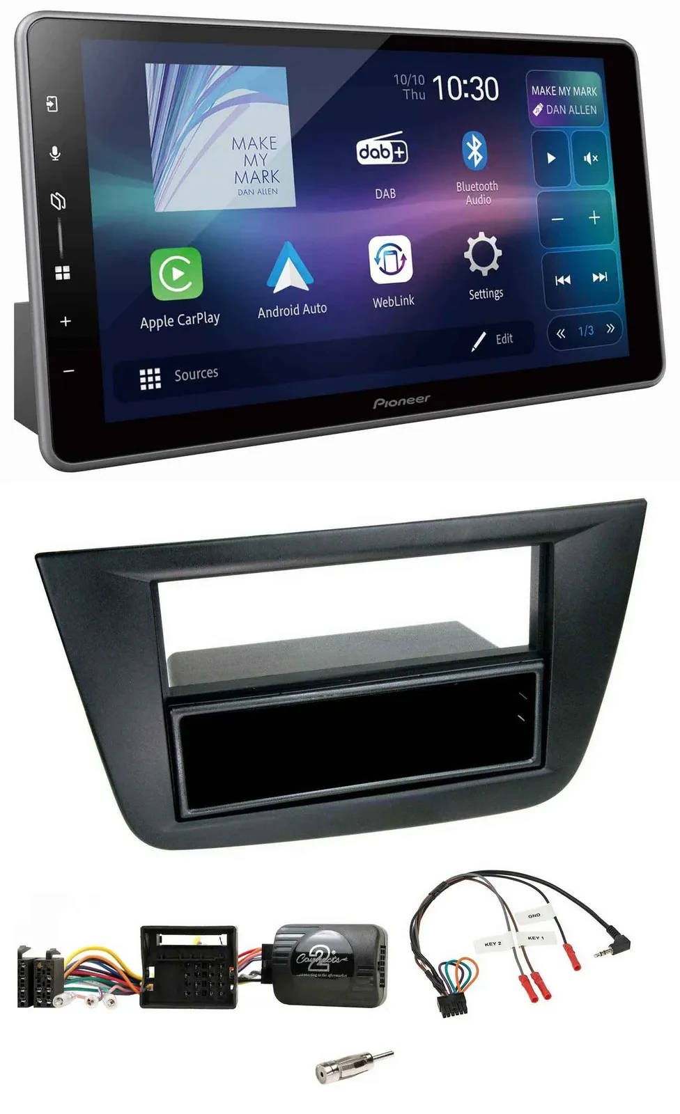 Pioneer Bluetooth USB DAB Lenkrad Autoradio für Seat Altea Toledo 2004-2009 schw