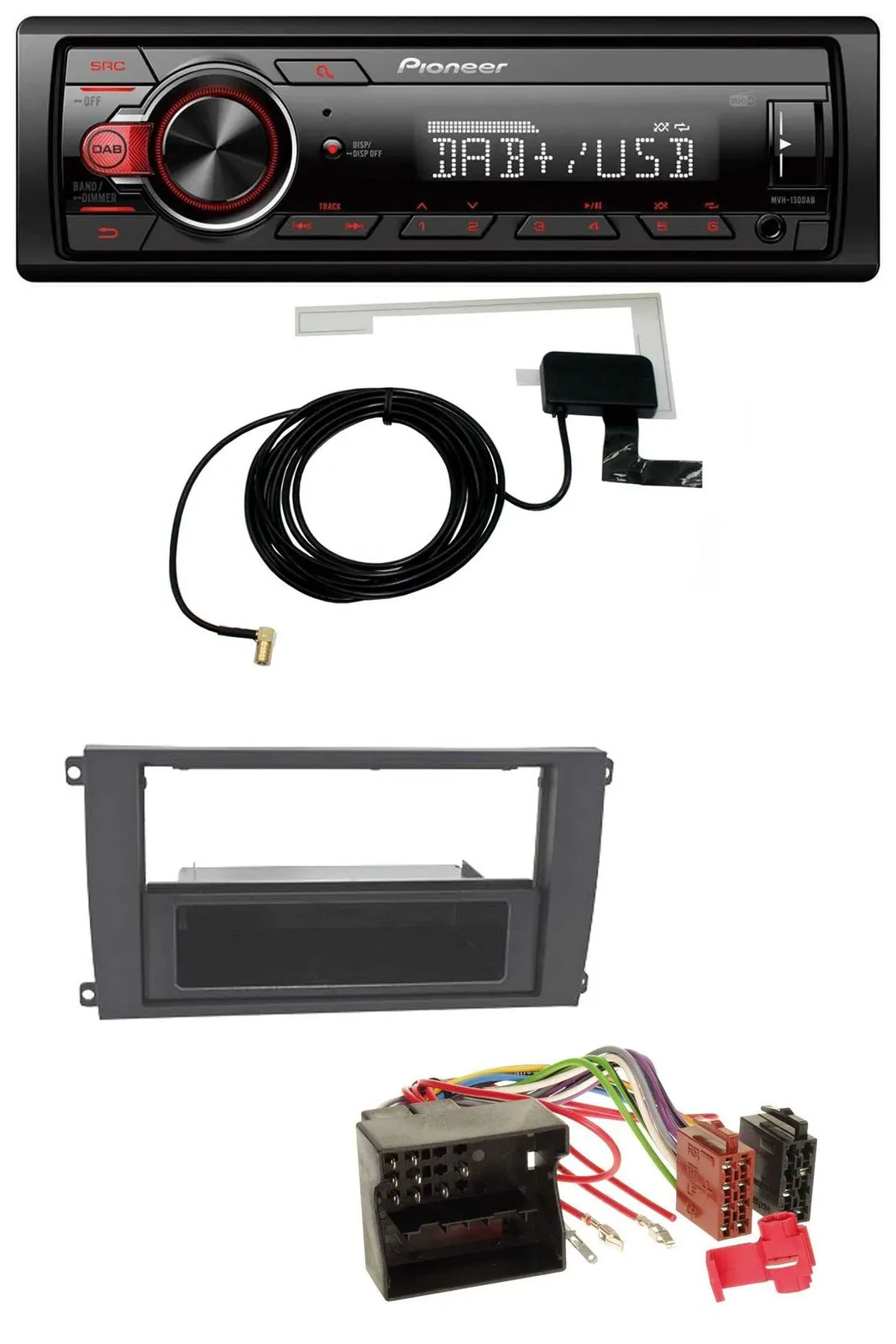 Pioneer 1DIN MP3 DAB USB AUX Autoradio für Porsche Cayenne (2007-2010)