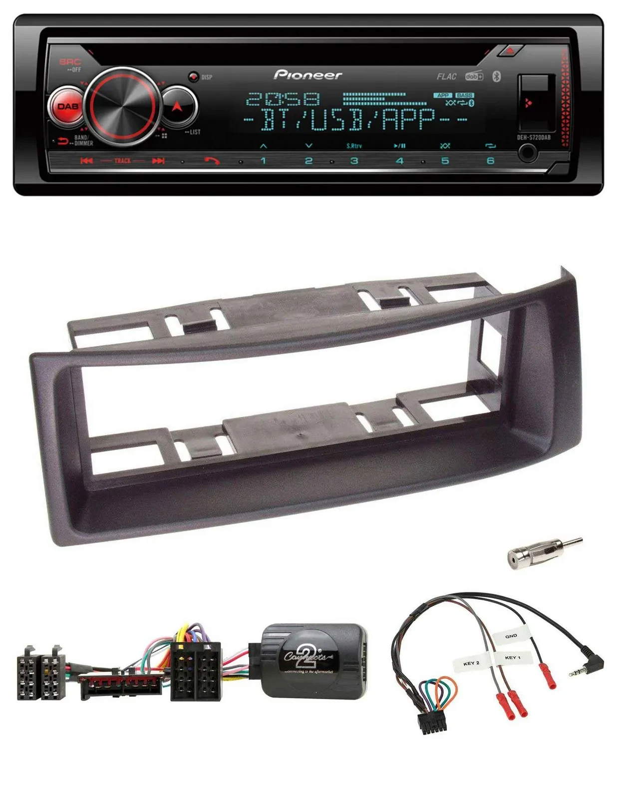 Автомагнитола для Renault Megane 1996–2000 Pioneer DAB, CD, Bluetooth, USB