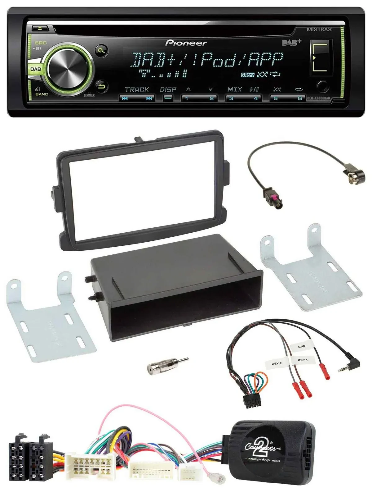 Автомагнитола Pioneer для Dacia Logan/Sandero (с 2012), CD, USB, MP3, DAB, черная