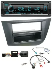 Автомагнитола Kenwood Bluetooth DAB USB CD для Seat Leon 2005–2010, чёрная, поддержка управления с руля