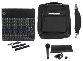 Аналоговый микшер Mackie 1604VLZ4 16-канальный 4-Bus с микрофоном Audio Technica ATM510 и сумкой