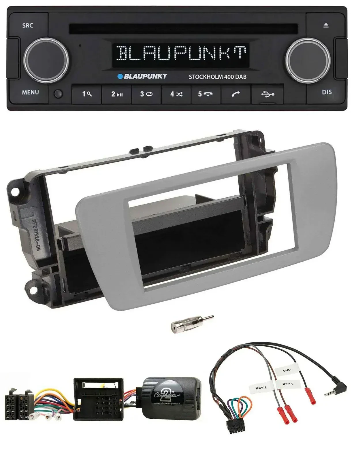 Blaupunkt Lenkrad Bluetooth DAB CD USB Autoradio für Seat Ibiza dublingrau