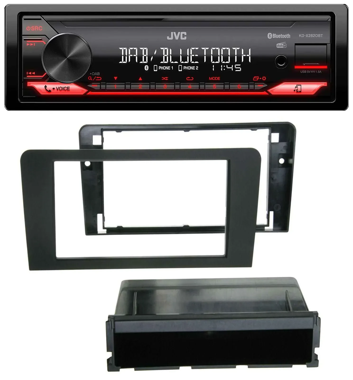 JVC Bluetooth USB DAB Lenkrad Autoradio für Audi A3 8P 03-12 Bose Aktivsystem Qu