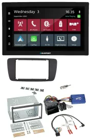 Blaupunkt 2DIN Lenkrad USB Bluetooth DAB Autoradio für Seat Ibiza ab 08 azabache