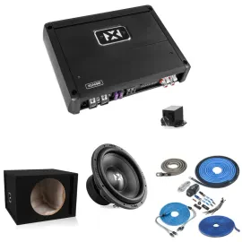 NVX 600W Mono Amp with kit and Subwoofer in a box (Vented)