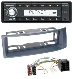 Автомагнитола Continental 1-DIN, MP3/USB/AUX/DAB, для Renault Scenic и Megane (до 2003), серый