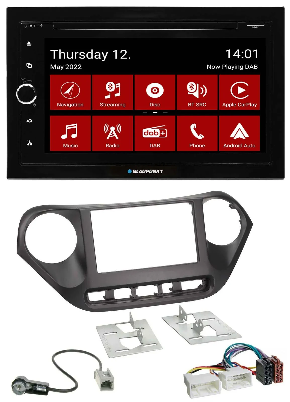 Автомагнитола для Hyundai i10 (с 2013) Blaupunkt 2DIN, MP3, DVD, Bluetooth, DAB, USB