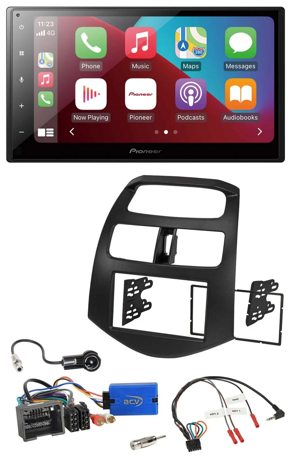 Pioneer USB Lenkrad DAB 2DIN Bluetooth Autoradio für Chevrolet Spark 2013-2015