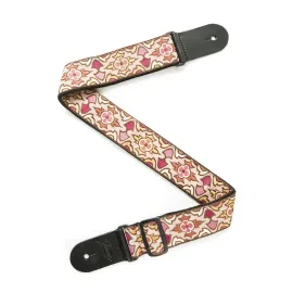 Weave Series Gitarrengurt, Jacquard Pattern 4 Pink/Gold, 50mm, Verstellbar