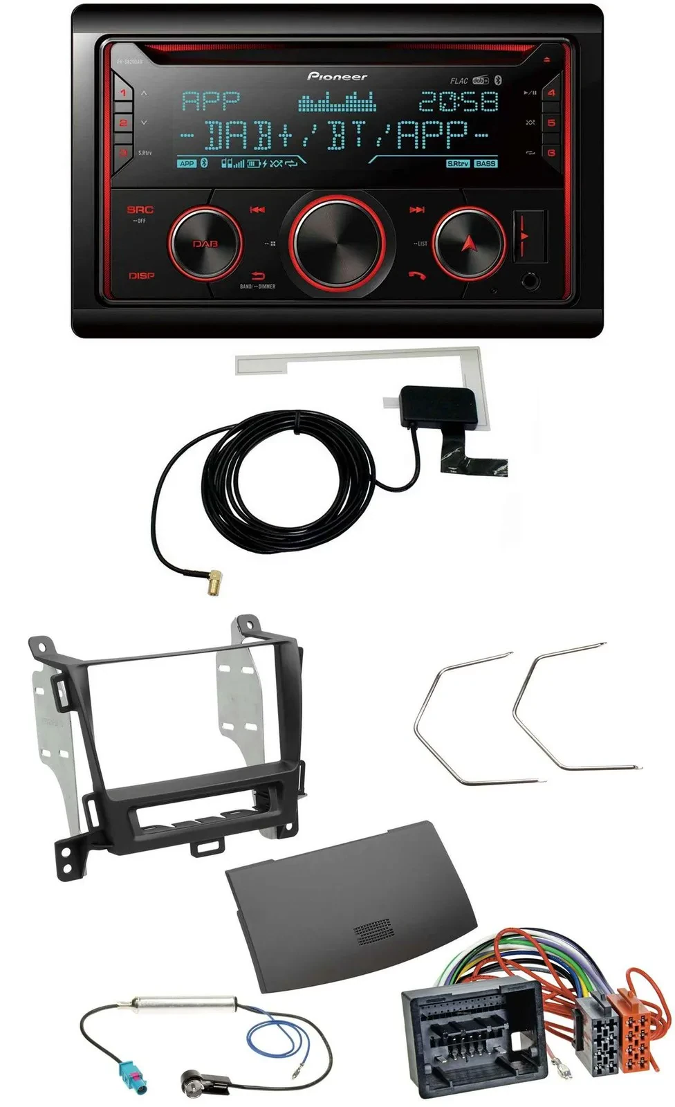 Автомагнитола для Opel Zafira Pioneer 2DIN CD/MP3, DAB, USB, Bluetooth, чёрный (с 2012)