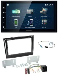 Kenwood 2DIN Bluetooth MP3 USB DAB Autoradio für Fiat Doblo ab 15 piano schwarz