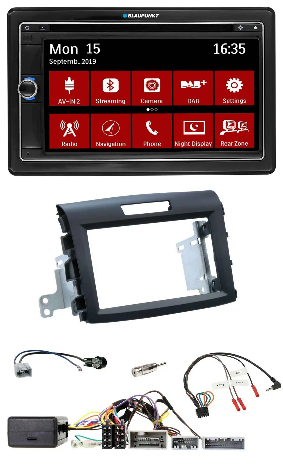 Blaupunkt Bluetooth DAB 2DIN USB DVD Lenkrad Autoradio für Honda CR-V FR5/FR6 ab